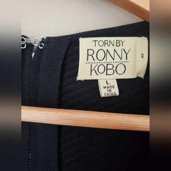 EUC Torn by Ronny Kobo Ribbed Stretch Long Sleeve Nightingale Mini Dress Large - Picture 4 of 8